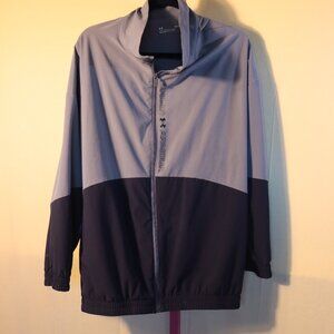 Under Armour Two-toned Wind Breaker - Full Zip Oversized - Size Large - Blue